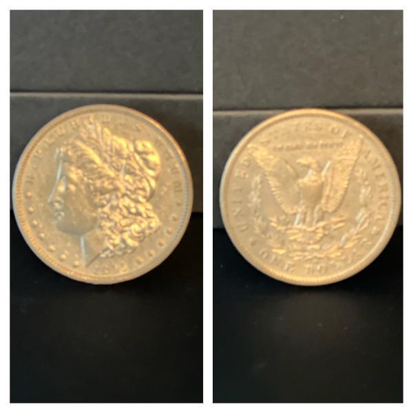 A silver dollar minted in 1895.