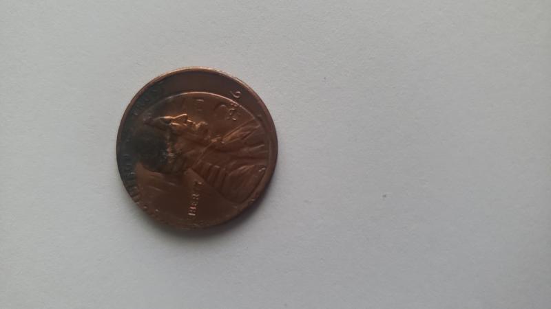 1986 penny Off center No mint