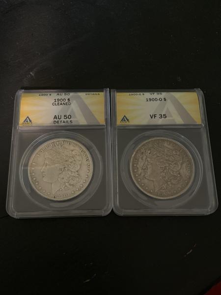 I had these 2 1900 Morgan dollars authenticated&hellip;