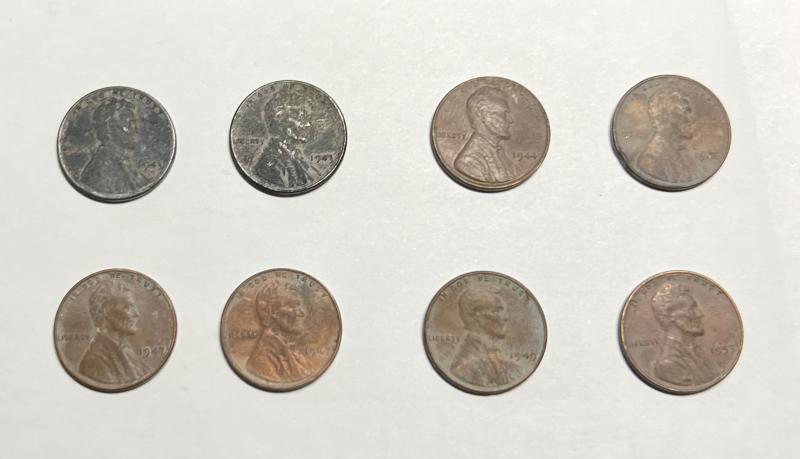 Wheat Pennies 1943 Steel (2), 1944 (2), 1947&hellip;