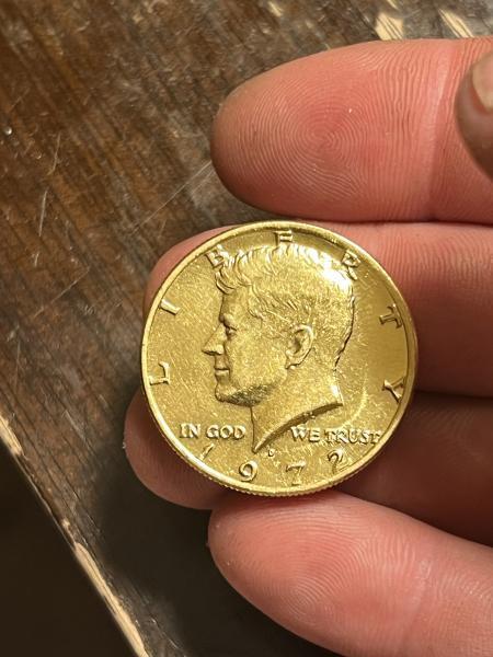 1972-D gold colored half dollar no FG and&hellip;