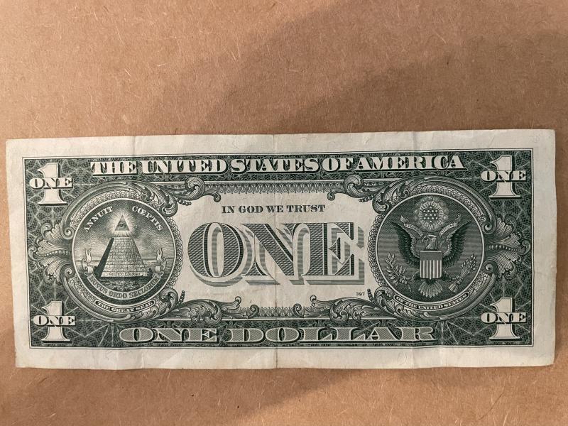 $1 silver certificate series 1957B