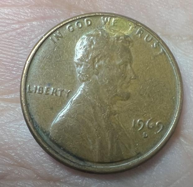 1969 penny Missing the ‘fg’ on the back.