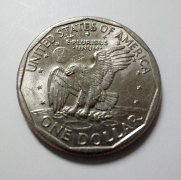 1979 Liberty $1 dollar, silver color.