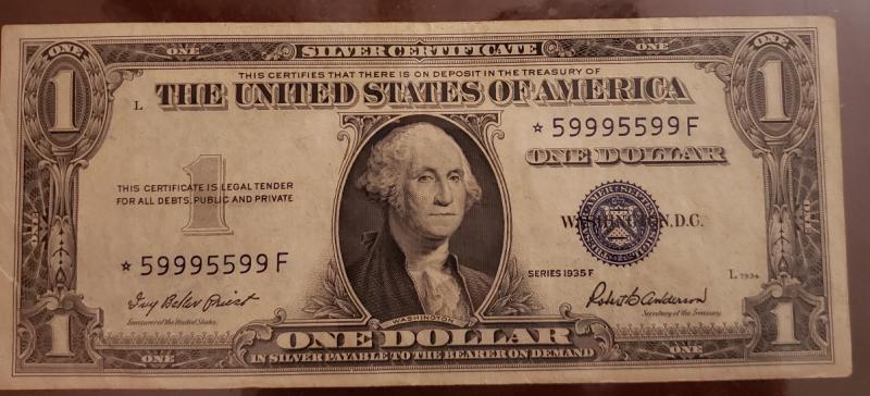 1935 * note silver certificate $1 Bill with&hellip;