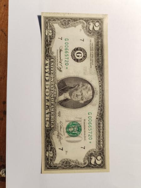 uncurculated 2 dollar bill star ink smear miscut&hellip;