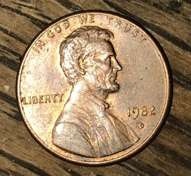 It’s a 1982 D Lincoln cent it weighs…