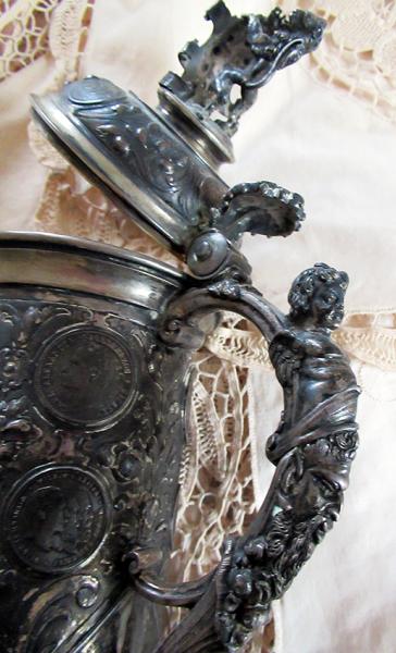 Silver stein set with German or Bavarian coins&hellip;