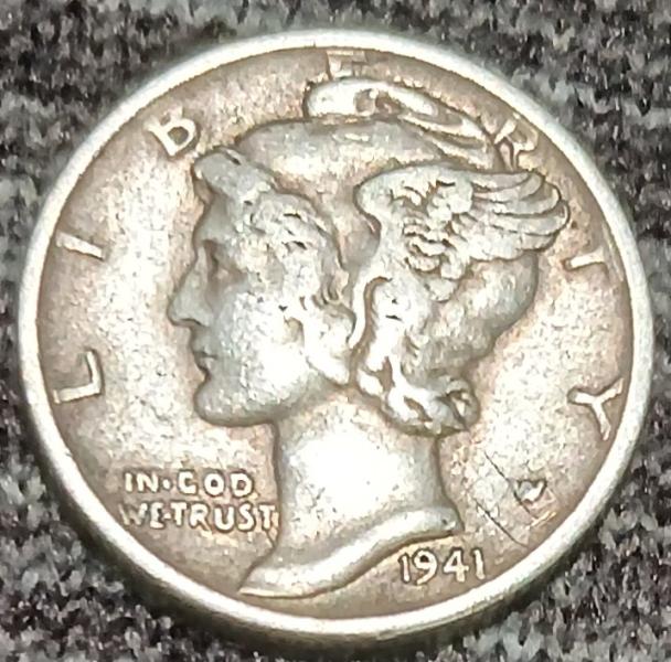 1941 Mercury Dime in pretty good shape. 1952…