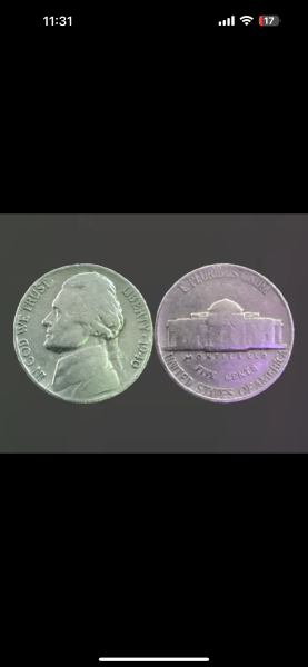 Nickel 1940 no mint mark Error double letter