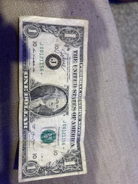 Star note $1 bill 2013 serial#00121156 I got…