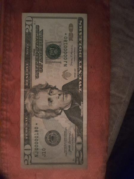 $20.00 2017 Star Note NJ 00000190*. No creases&hellip;
