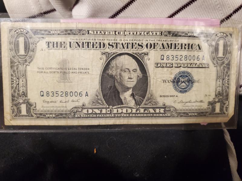 1957 Silver Certificate Serial q83528006a