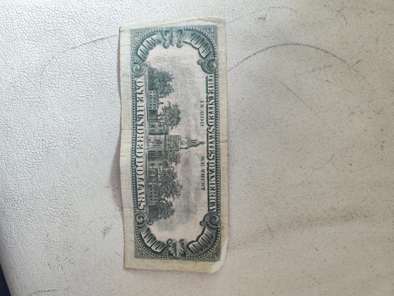 OLD DOLLAR BANKNOTE FRONT AND BACK