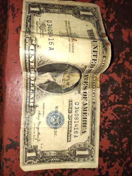 1935A $1 blue seal silver certificate serial number&hellip;