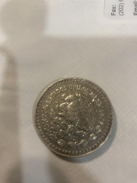 1990 Mexico one oz of silver Ley 999