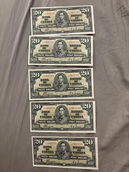 Canadian $20 notes from 1937 Year: 1937 — the first&hellip;