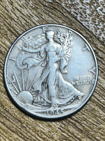 1945 Walking Liberty no mint mark or artist initials, not&hellip;
