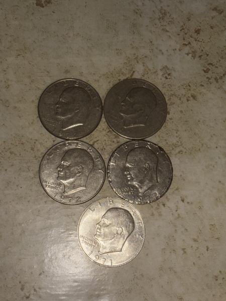 5 silver dollars 1971-1971 4 quarters 1980-1979 (they all have&hellip;