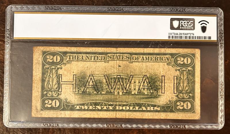 1934A $20 Hawaii emergency issue