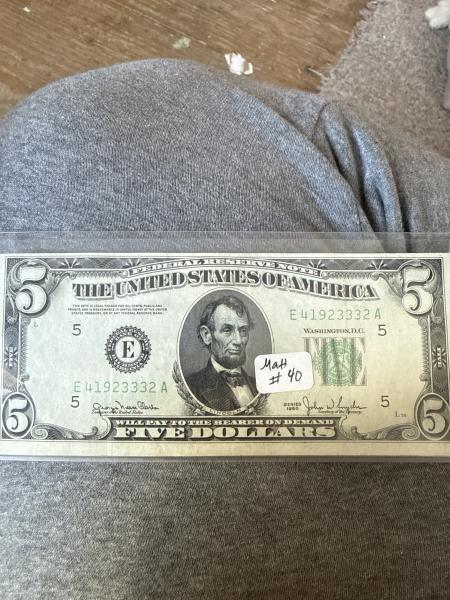 1950 5 dollar bill