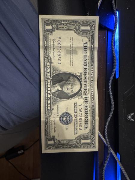 Silver certificate dollar bill series 1957 B