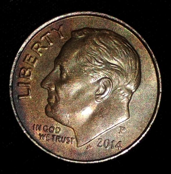 2014 p dark black and brown tint on the Obverse,&hellip;